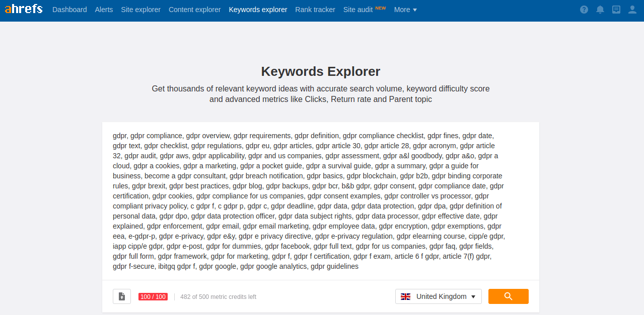 Ahrefs Keyword Explorer